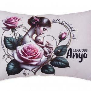 Díszpárna Legjobb Anya rózsás 35x25cm