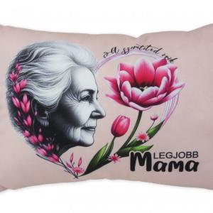 Díszpárna Legjobb Mama virágos 35x25cm