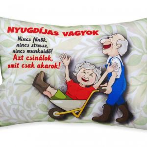 Díszpárna Nyugdíjas vagyok... 38x28cm