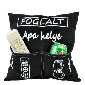 Díszpárna zsebes Apa helye 32cm