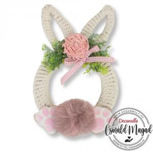 DIY Csináld magad! Csináld magad - Kötéllel díszített nyuszis kopogtató - mályva