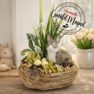 DIY Csináld magad! Nyuszi figurás natúr asztaldísz 20cm