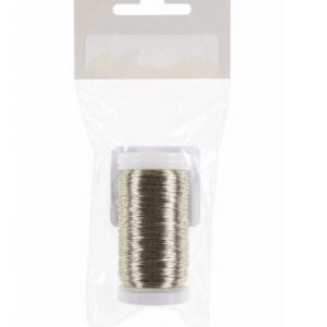 Drót boujon tekercsben sima 100g ezüst