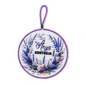 Edényalátét Anya konyhája 17x19cm lila levendulás