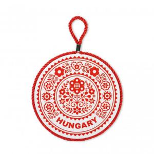 Edényalátét Hungary piros népi minta 17x19cm