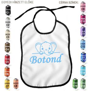 Egyedi Hímzett Előke - FEHÉR - Egyedi Névre Szóló Elefánt Baby Hímzéssel - Egyedi Ajándék - Ajándék Babalátogatóra