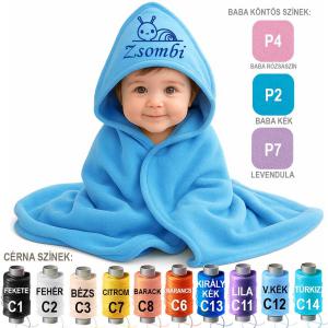 Egyedi Hímzett Kapucnis BabaTakaró Neves BabaTakaró Csiga Hímzés Mintával