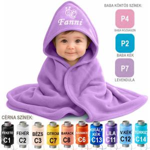 Egyedi Hímzett Kapucnis BabaTakaró Neves BabaTakaró Katica Hímzés Mintával
