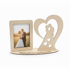 Egyedi Lézerkivágott Fa Képkeret – „Boldog Házassági Évfordulót” Fényképtartó Házassági Évfordulóra