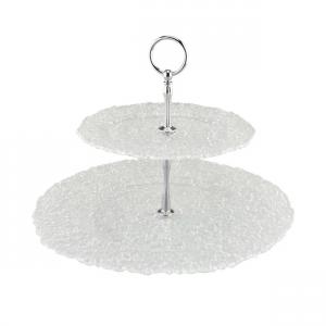 Emeletes kínáló átlátszó Terra 33cm