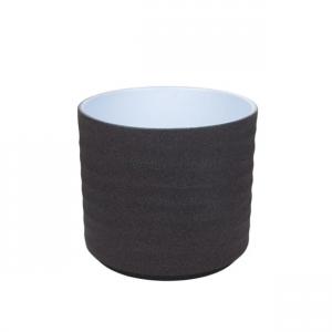 Érdes felületű Wave henger kaspó grafit 13cm