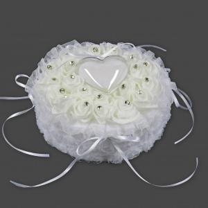 Esküvői rózsás gyűrűtartó 18cm