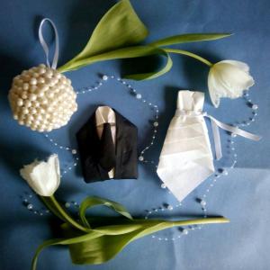 Esküvői szett hajtogatott szalvéta tissue