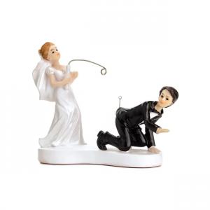 Esküvői tortadísz horgászos 13cm mennyasszony vőlegény