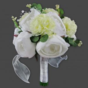 Esküvői virágcsokor 23x31cm selyemvirágokból