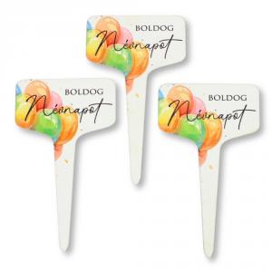 Fa beszúros tábla szögletes - Boldog Névnapot 3db/csomag