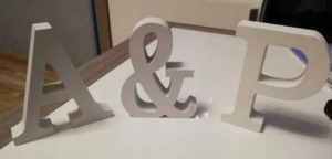 Fa betűk 3D Esküvőre 11 cm fehér