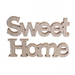 Fa felirat Sweet natúr pöttyös 30x9cm