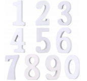 Fa számok 3D Esküvőre 11 cm fehér