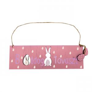 Fa tábla Candy pink Boldog Tavasz 30cm