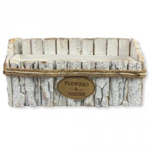 Fakéreg virágláda fehér 30x13x14cm