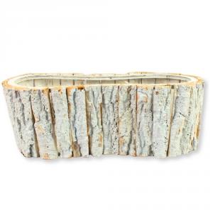 Fakéreg virágláda fehér 40x19x14cm