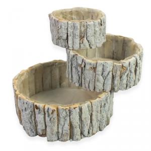 Fakéreg virágláda szett kerek fehér 3db/szett 7-30 cm
