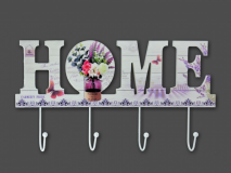 Fali akasztó Home 40x21cm 2f színes virágos