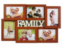 Fali fényképtartó Family 6db 10x15cm-es képhez cseresznye