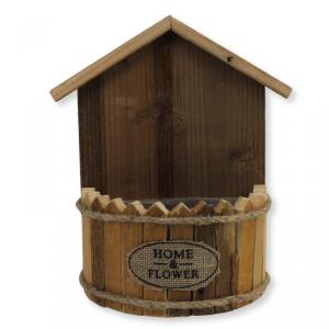 Fali házikós virágtartó bélelt