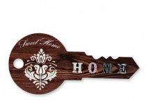 Fali kulcstartó kulcs 5 akasztós 33x15,5cm 3f matyós