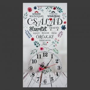 Falióra Család színes 26x50cm fa tábla