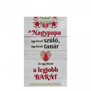Fatábla Nagypapa kalocsai minta 16x26cm