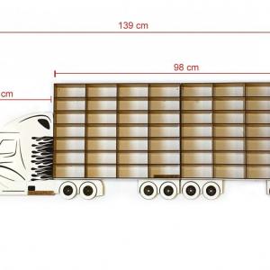 Fehér Kamion 2 pótkocsival - Kisautó Tároló Kamion - Ajándék gyerekeknek