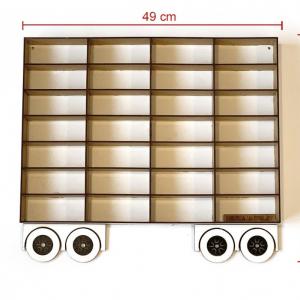 Fehér Pótkocsi Kamionhoz - Kisautó Tároló Kamion- Ajándék gyerekeknek