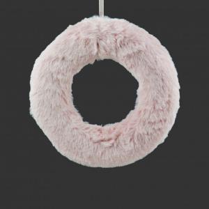 Félkoszorú rózsaszín szőrme 20cm 457101