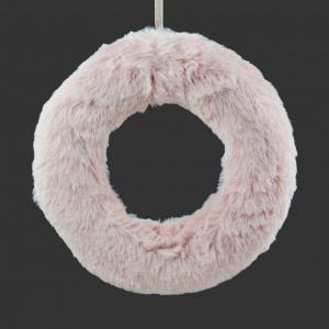 Félkoszorú rózsaszín szőrme 25cm 457115