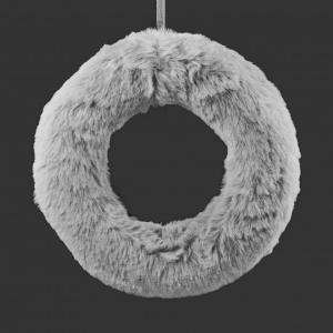 Félkoszorú szürke szőrme 25cm 457110