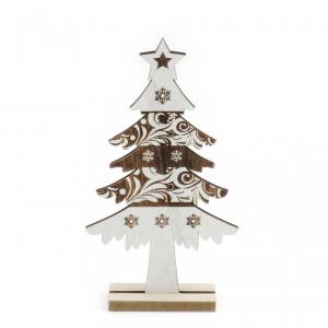 Fenyőfa dekoráció cirádás 22cm 060685
