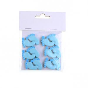 Figura baba lábnyom poly 3,2cm s/6 kék