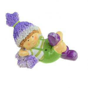 Figura kisfiú poly 10,3*7,1cm fekvő levendulával