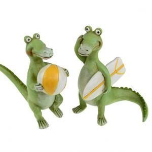 Figura krokodil poly 12*4*10.5cm 2féle zöld