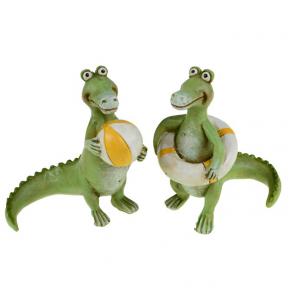 Figura krokodil poly 6*5*8cm 2féle zöld