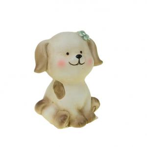 Figura kutya kerámia 7.5*6*9.5cm kék virággal