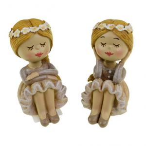 Figura lány poly 3.5*5*7cm ülő 2féle barna
