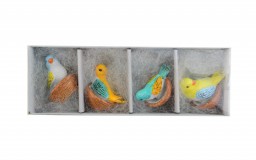 Figura madár poly 3,5cm s/4 színes