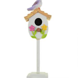Figura madárház poly 15,6cm fehér