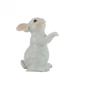 Figura nyúl poly 7,6cm ágaskodó fehér