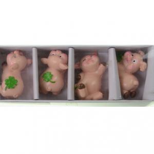 Figura szilveszteri malac poly 4,8cm s/4 rózsaszín