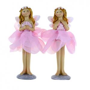 Figura tündér poly 7*6*11.5cm 2féle rózsaszín